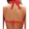 imageYonique Women Halter Bikini Top Only Padded Swimsuits Tops Vintage Bathing Suit Top No BottomChic Red