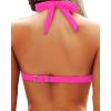 imageYonique Women Halter Bikini Top Only Padded Swimsuits Tops Vintage Bathing Suit Top No BottomHot Pink