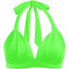 imageYonique Women Halter Bikini Top Only Padded Swimsuits Tops Vintage Bathing Suit Top No BottomNeon Green