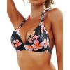 imageYonique Women Halter Bikini Top Only Padded Swimsuits Tops Vintage Bathing Suit Top No BottomPeach Blossom