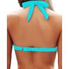 imageYonique Women Halter Bikini Top Only Padded Swimsuits Tops Vintage Bathing Suit Top No BottomTurquoise