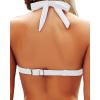 imageYonique Women Halter Bikini Top Only Padded Swimsuits Tops Vintage Bathing Suit Top No BottomWhite
