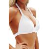 imageYonique Women Halter Bikini Top Only Padded Swimsuits Tops Vintage Bathing Suit Top No BottomWhite