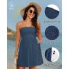 imageYonique Women Terry Cloth Cover up  Strapless Beach Cover Up Tube Top with PocketsNavy Blue