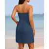 imageYonique Women Terry Cloth Cover up  Strapless Beach Cover Up Tube Top with PocketsNavy Blue