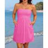 imageYonique Women Terry Cloth Cover up  Strapless Beach Cover Up Tube Top with PocketsPink