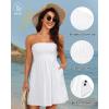 imageYonique Women Terry Cloth Cover up  Strapless Beach Cover Up Tube Top with PocketsWhite