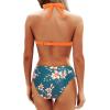 imageYonique Women Two Piece Bathing Suits Push Up Bikini Set Halter Swimsuit Vintage SwimwearOrange Floral