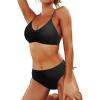imageYonique Women Two Piece Bathing Suits Push Up Bikini Set Halter Swimsuit Vintage SwimwearStrappy Black