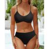 imageYonique Women Two Piece Bathing Suits Push Up Bikini Set Halter Swimsuit Vintage SwimwearStrappy Black