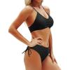 imageYonique Women Two Piece Bathing Suits Push Up Bikini Set Halter Swimsuit Vintage SwimwearStrappy Black
