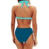 imageYonique Women Two Piece Bathing Suits Push Up Bikini Set Halter Swimsuit Vintage SwimwearTeal and Green