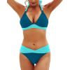 imageYonique Women Two Piece Bathing Suits Push Up Bikini Set Halter Swimsuit Vintage SwimwearTeal and Green