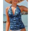 imageYonique Womens Halter Tankini Top No Bottom V Neck Swim Top Tummy Control Bathing Suit TopBlue Paisley 03
