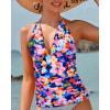 imageYonique Womens Halter Tankini Top No Bottom V Neck Swim Top Tummy Control Bathing Suit TopColorful Floral