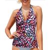 imageYonique Womens Halter Tankini Top No Bottom V Neck Swim Top Tummy Control Bathing Suit TopColorful Leopard