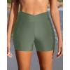 imageYonique Womens Swim Shorts High Waisted Swim Bottoms Tummy Control Bathing Suit Bottom Boy ShortsAvailable in PlusVcross Army Green