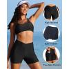 imageYonique Womens Swim Shorts High Waisted Swim Bottoms Tummy Control Bathing Suit Bottom Boy ShortsAvailable in PlusVcross Black