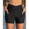 imageYonique Womens Swim Shorts High Waisted Swim Bottoms Tummy Control Bathing Suit Bottom Boy ShortsAvailable in PlusVcross Black