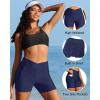 imageYonique Womens Swim Shorts High Waisted Swim Bottoms Tummy Control Bathing Suit Bottom Boy ShortsAvailable in PlusVcross Dark Blue