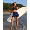 imageYonique Womens Swim Shorts High Waisted Swim Bottoms Tummy Control Bathing Suit Bottom Boy ShortsAvailable in PlusVcross Dark Blue