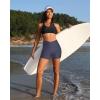 imageYonique Womens Swim Shorts High Waisted Swim Bottoms Tummy Control Bathing Suit Bottom Boy ShortsAvailable in PlusVcross Grey
