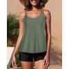 imageYonique Womens Two Piece Swimsuits Tankini Top with Boy Shorts Tummy Control Bathing Suits Athletic SwimwearArmy Green