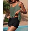 imageYonique Womens Two Piece Swimsuits Tankini Top with Boy Shorts Tummy Control Bathing Suits Athletic SwimwearArmy Green