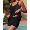 imageYonique Womens Two Piece Swimsuits Tankini Top with Boy Shorts Tummy Control Bathing Suits Athletic SwimwearBlack