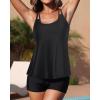 imageYonique Womens Two Piece Swimsuits Tankini Top with Boy Shorts Tummy Control Bathing Suits Athletic SwimwearBlack