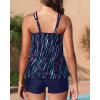imageYonique Womens Two Piece Swimsuits Tankini Top with Boy Shorts Tummy Control Bathing Suits Athletic SwimwearBlue