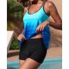 imageYonique Womens Two Piece Swimsuits Tankini Top with Boy Shorts Tummy Control Bathing Suits Athletic SwimwearBlue Gradient