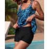 imageYonique Womens Two Piece Swimsuits Tankini Top with Boy Shorts Tummy Control Bathing Suits Athletic SwimwearBlue Paisley