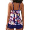 imageYonique Womens Two Piece Swimsuits Tankini Top with Boy Shorts Tummy Control Bathing Suits Athletic SwimwearColorful Leaves