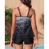 imageYonique Womens Two Piece Swimsuits Tankini Top with Boy Shorts Tummy Control Bathing Suits Athletic SwimwearGray Gradient 1