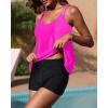 imageYonique Womens Two Piece Swimsuits Tankini Top with Boy Shorts Tummy Control Bathing Suits Athletic SwimwearHot Pink