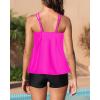 imageYonique Womens Two Piece Swimsuits Tankini Top with Boy Shorts Tummy Control Bathing Suits Athletic SwimwearHot Pink