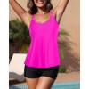 imageYonique Womens Two Piece Swimsuits Tankini Top with Boy Shorts Tummy Control Bathing Suits Athletic SwimwearHot Pink