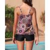 imageYonique Womens Two Piece Swimsuits Tankini Top with Boy Shorts Tummy Control Bathing Suits Athletic SwimwearMandala