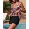 imageYonique Womens Two Piece Swimsuits Tankini Top with Boy Shorts Tummy Control Bathing Suits Athletic SwimwearMandala
