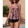 imageYonique Womens Two Piece Swimsuits Tankini Top with Boy Shorts Tummy Control Bathing Suits Athletic SwimwearMandala