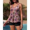 imageYonique Womens Two Piece Swimsuits Tankini Top with Boy Shorts Tummy Control Bathing Suits Athletic SwimwearMandala