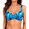 imageWomen Underwire Bikini Top  2025 Push Up Swimsuit Tops Padded Bra Bathing SuitBlue Leaves