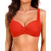 imageWomen Underwire Bikini Top  2025 Push Up Swimsuit Tops Padded Bra Bathing SuitRed