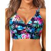 imageWomens Bikini Top  Supportive Swimsuit for Large Bust  2025 Cut Out Twist Swim TopMulti Floral