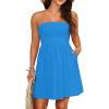 imageYonique Women Terry Cloth Cover up  Strapless Beach Cover Up Tube Top with PocketsBaby Blue