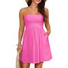 imageYonique Women Terry Cloth Cover up  Strapless Beach Cover Up Tube Top with PocketsPink