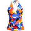 imageYonique Womens Halter Tankini Top No Bottom V Neck Swim Top Tummy Control Bathing Suit TopColor Block 01