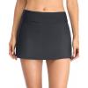 imageYonique Womens Swim Skirt Mid Waist Swim Bottoms Elastic Waist Swimsuit BottomsGrey