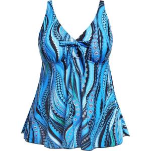 imagePlus Size Tankini Tops for Women Only  Flowy Bathing Suits Tops Modest Swimsuit No BottomBlue Ripples